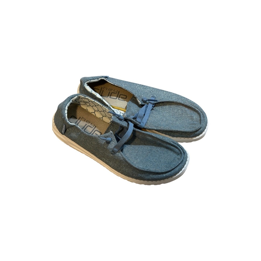 Hey Dude Wendy Sparkling Blue Stone 8 Women Shoes Loafers Slip On Casual Comfort